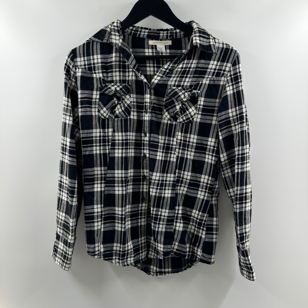 Canyon River Blues Black and White Women’s Flannel Size Medium